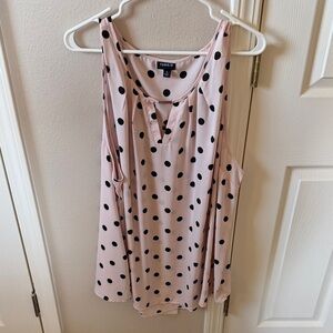 Torrid Size 4 Light Pink and Black Polka Dot Tank Top